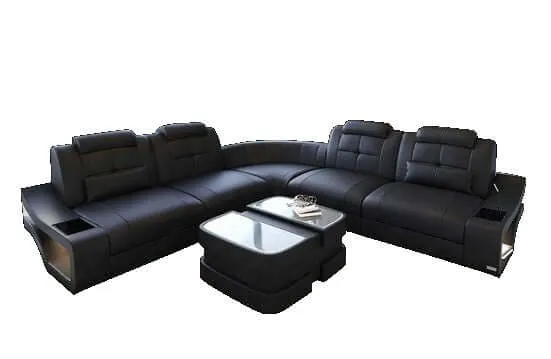 Ecksofa Elena Lang L-Form aus Leder