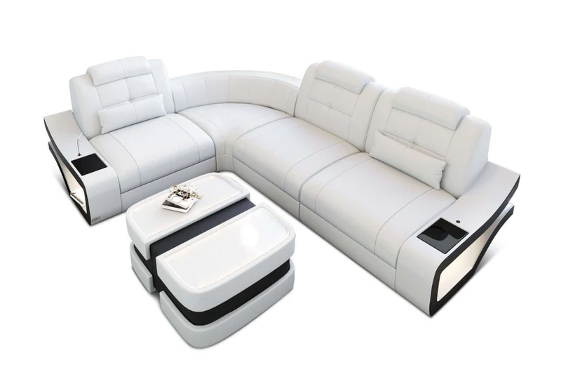 Ecksofa Elena Eleganz L-Form aus Leder