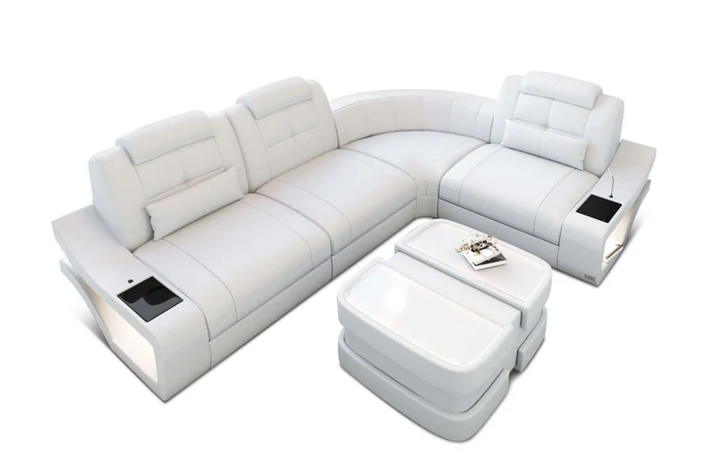 Ecksofa Elena Eleganz L-Form aus Leder