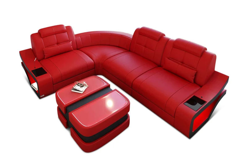 Ecksofa Elena Eleganz L-Form aus Leder