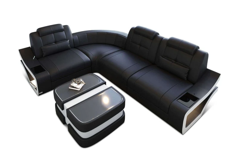 Ecksofa Elena Eleganz L-Form aus Leder