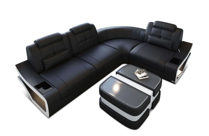 Ecksofa Elena Eleganz L-Form aus Leder