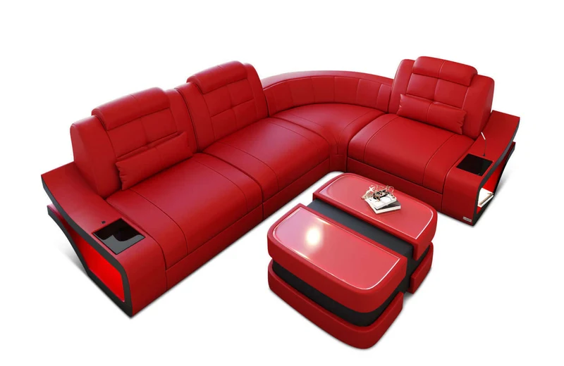 Ecksofa Elena Eleganz L-Form aus Leder