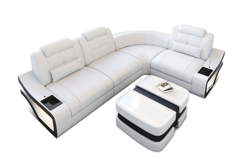 Ecksofa Elena Eleganz L-Form aus Leder
