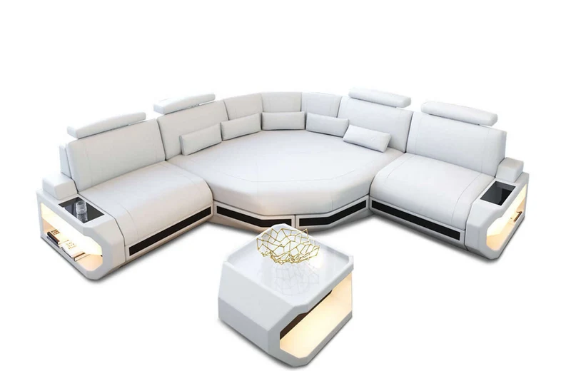 Mini Ecksofa Asti Kompakt L-Form in Leder