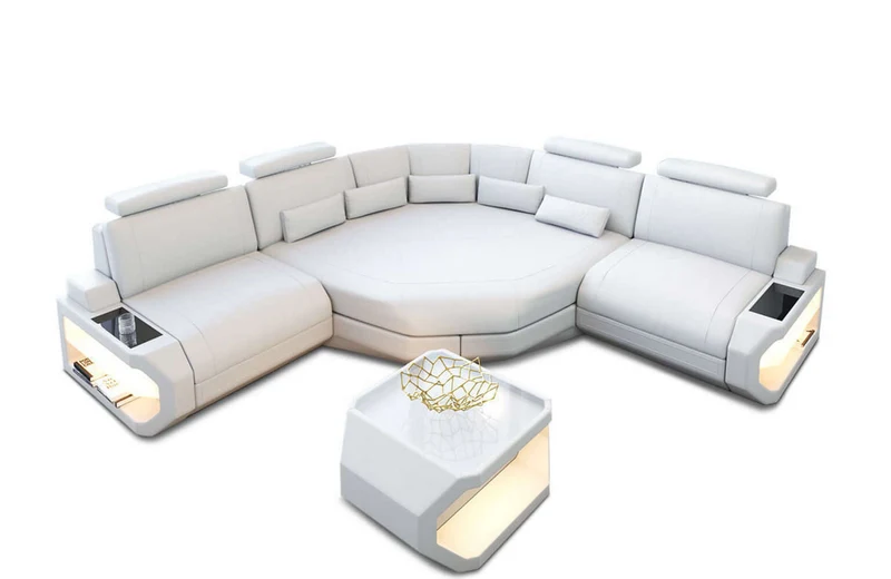 Mini Ecksofa Asti Kompakt L-Form in Leder