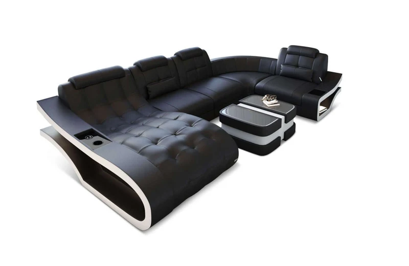 Leder Wohnlandschaft Elegante U-Form