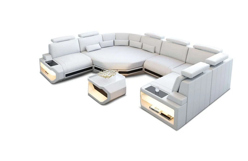 Mini Sofa Asti U-Form in Leder