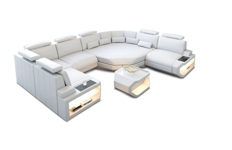 Mini Sofa Asti U-Form in Leder