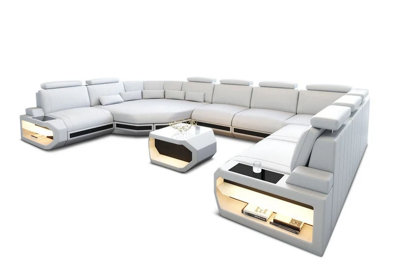 Sofa Asti U-Form in Leder