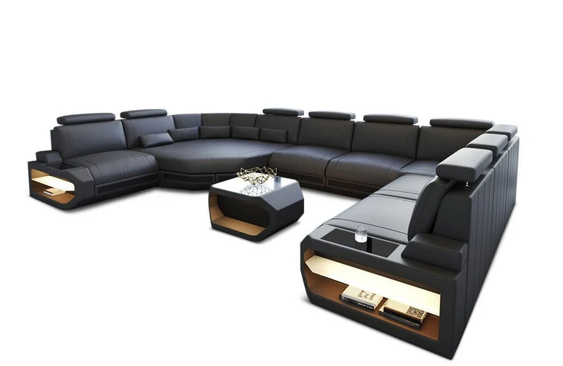 Sofa Asti U-Form in Leder