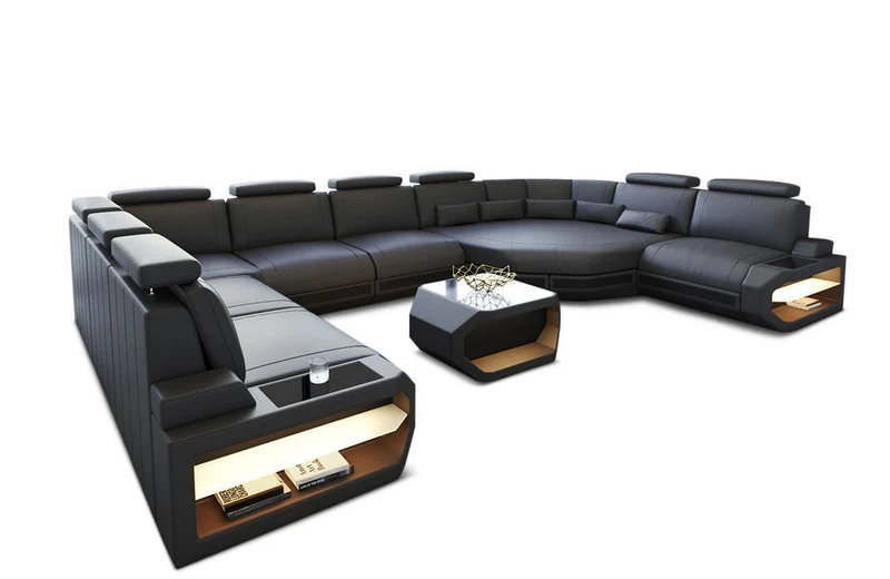 Sofa Asti U-Form in Leder