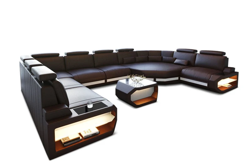 Sofa Asti U-Form in Leder