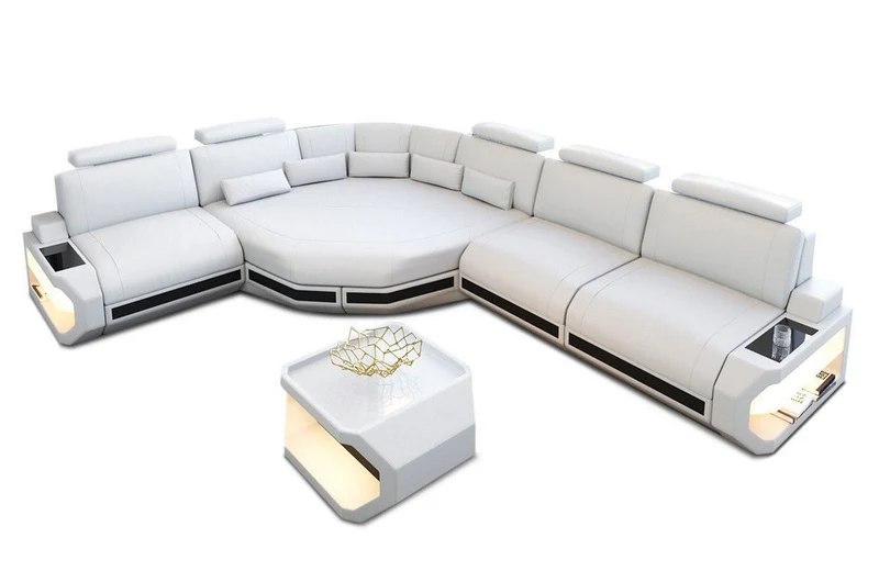 Couch Asti L-Form in Leder
