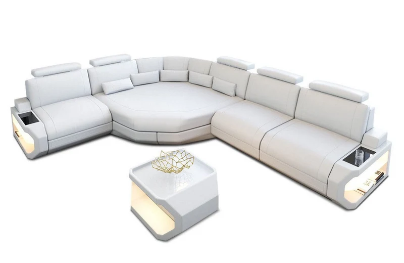 Couch Asti L-Form in Leder