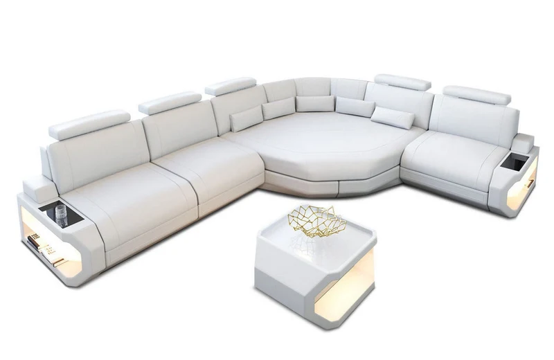 Couch Asti L-Form in Leder