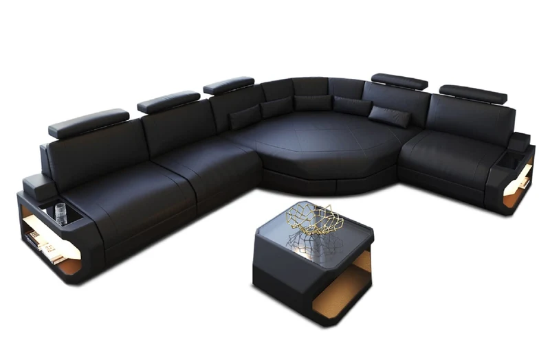 Couch Asti L-Form in Leder