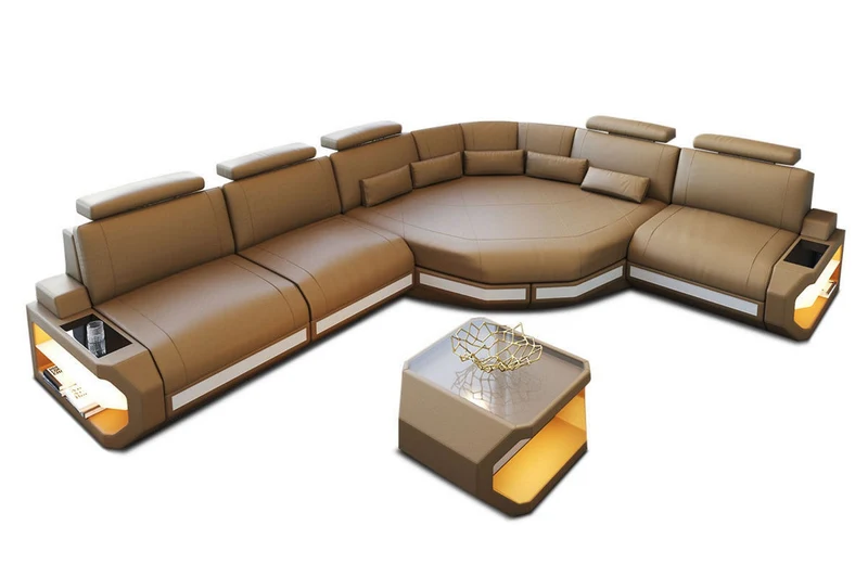Couch Asti L-Form in Leder