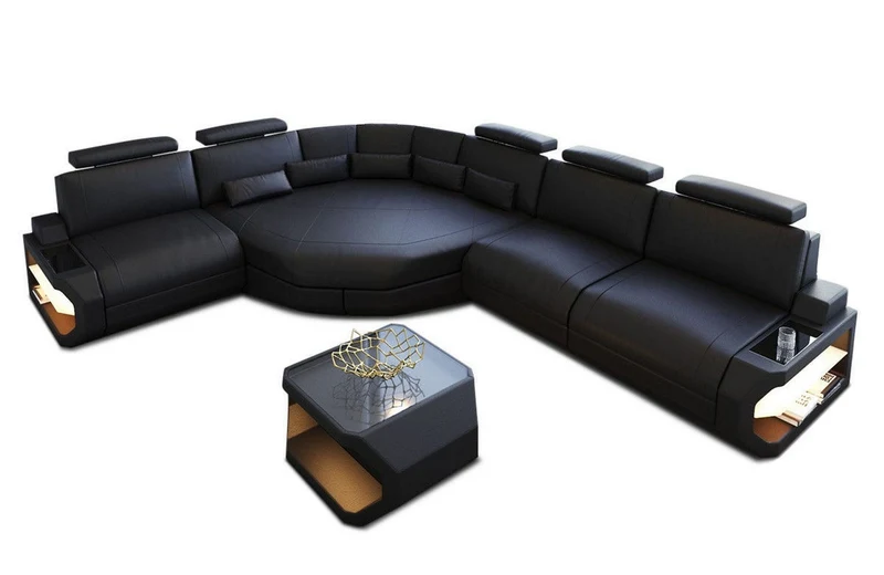 Couch Asti L-Form in Leder