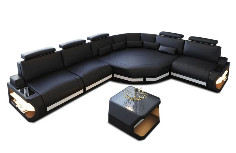 Couch Asti L-Form in Leder