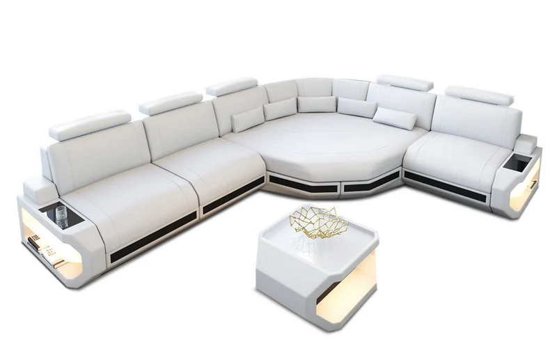 Couch Asti L-Form in Leder