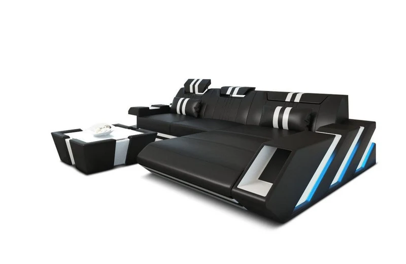 Ecksofa Apollonia L-Form aus Leder