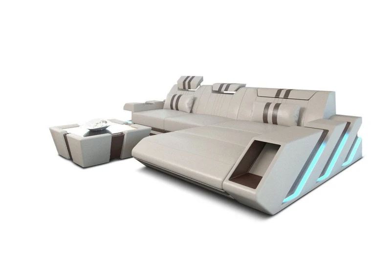 Ecksofa Apollonia L-Form aus Leder