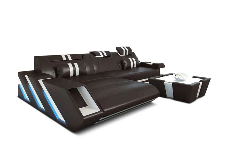 Ecksofa Apollonia L-Form aus Leder