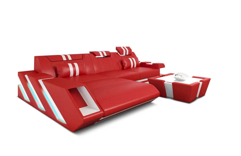 Ecksofa Apollonia L-Form aus Leder