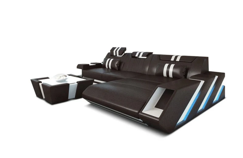 Ecksofa Apollonia L-Form aus Leder
