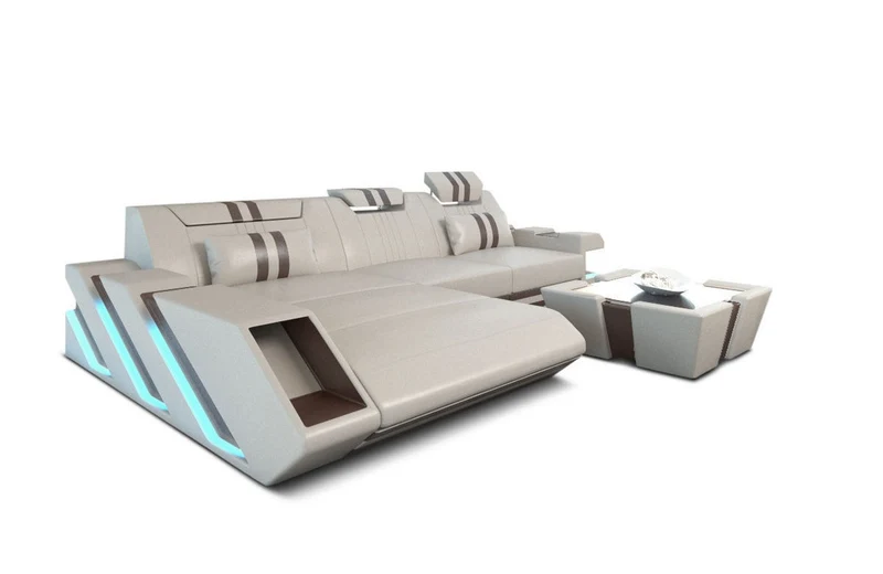 Ecksofa Apollonia L-Form aus Leder