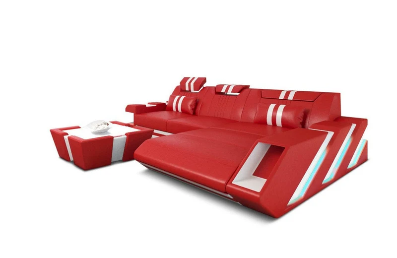 Ecksofa Apollonia L-Form aus Leder