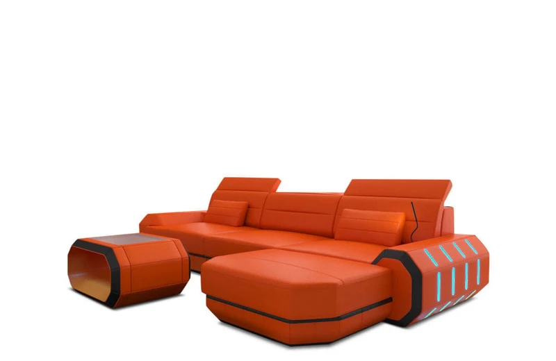 Ecksofa Roma L-Form aus Leder