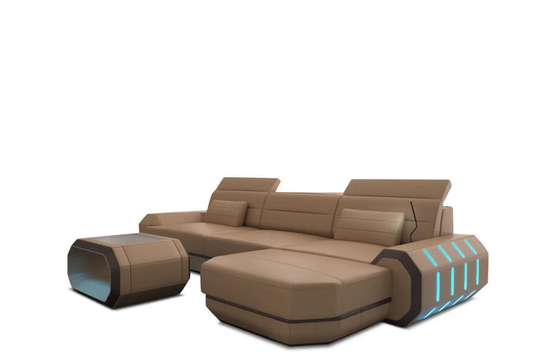 Ecksofa Roma L-Form aus Leder
