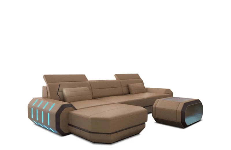 Ecksofa Roma L-Form aus Leder