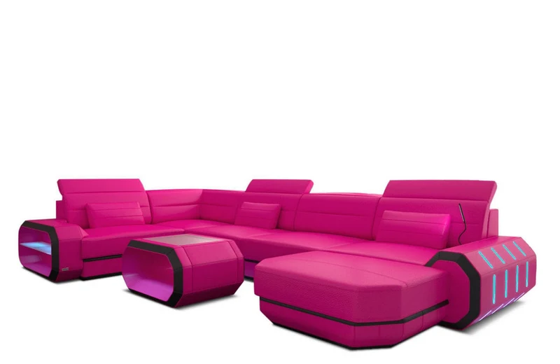 Wohnlandschaft Roma XL U-Form in Leder