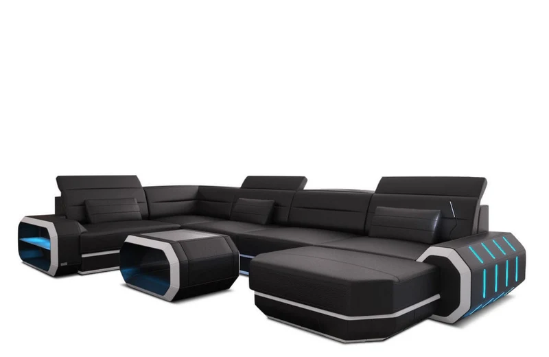Wohnlandschaft Roma XL U-Form in Leder