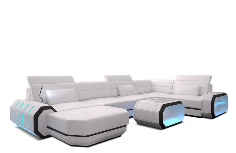 Wohnlandschaft Roma XL U-Form in Leder