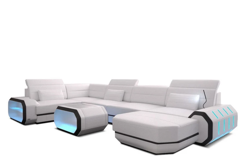 Wohnlandschaft Roma XL U-Form in Leder