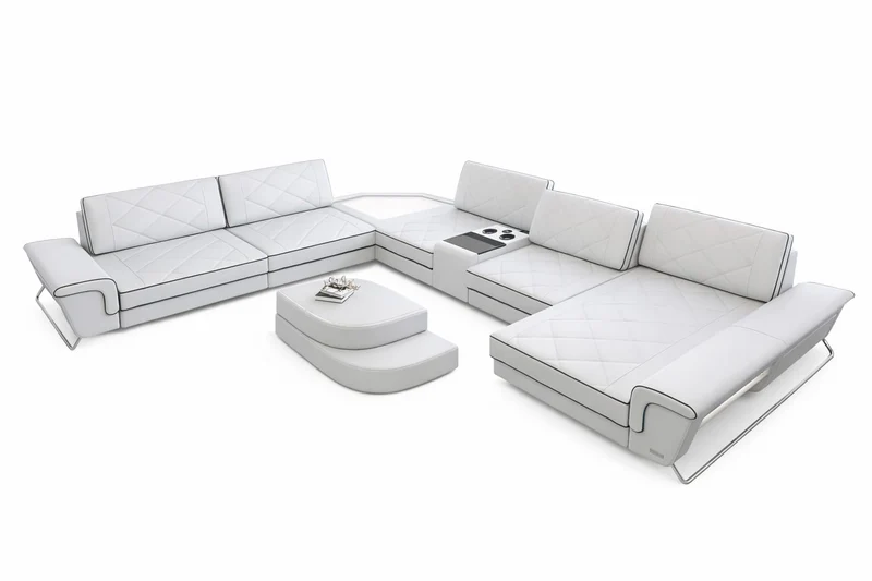 Wohnlandschaft Ferrara XXL U-Form in Leder