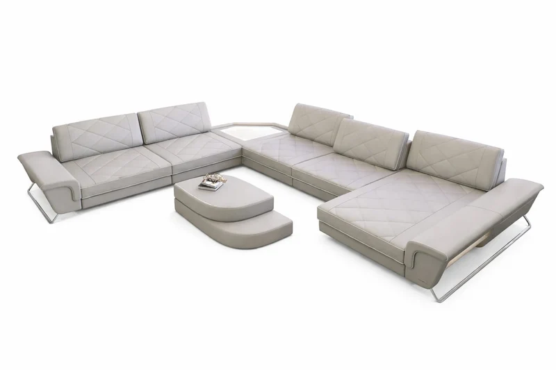 Wohnlandschaft Ferrara XXL U-Form in Leder