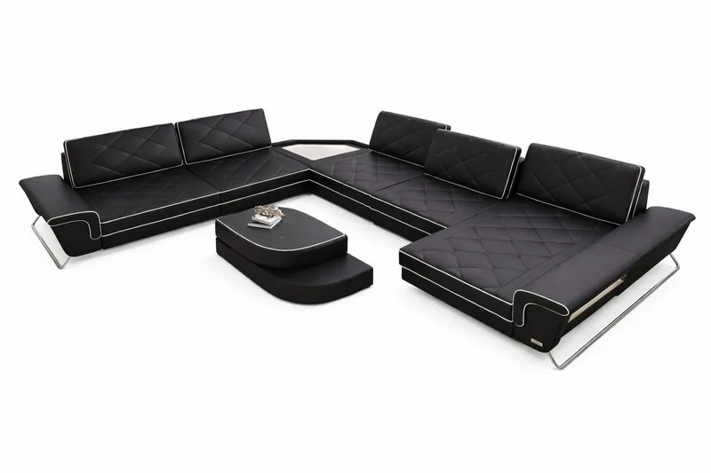 Wohnlandschaft Ferrara XXL U-Form in Leder