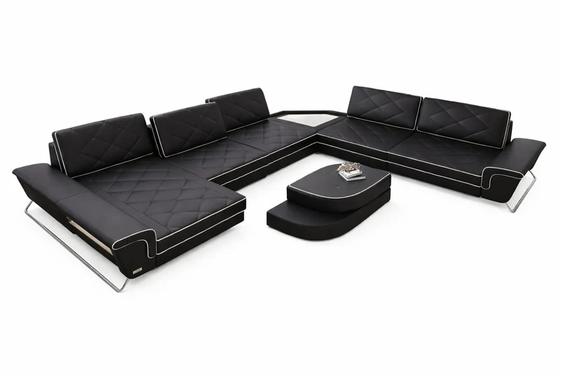 Wohnlandschaft Ferrara XXL U-Form in Leder