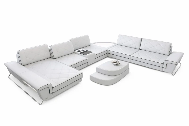 Wohnlandschaft Ferrara XXL U-Form in Leder