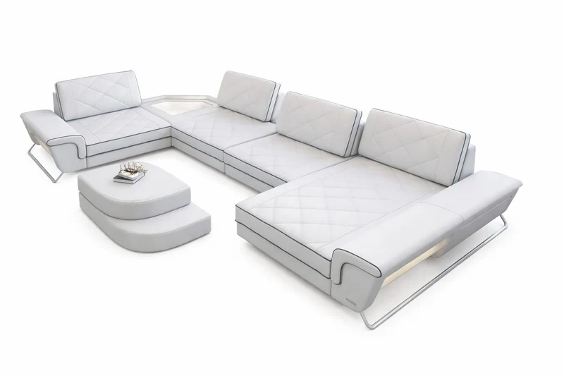 Sofa Ferrara Eleganz U-Form in Leder