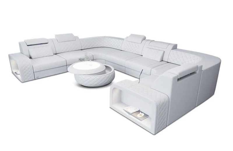 Designsofa Foggia U-Form aus Leder