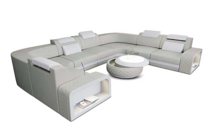 Designsofa Foggia U-Form aus Leder