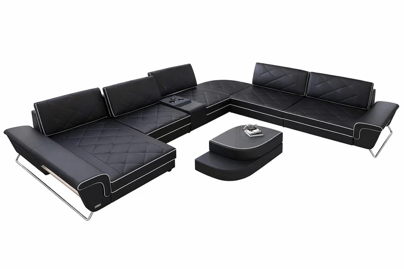 XXL Wohnlandschaft Bari Pur U-Form aus Leder