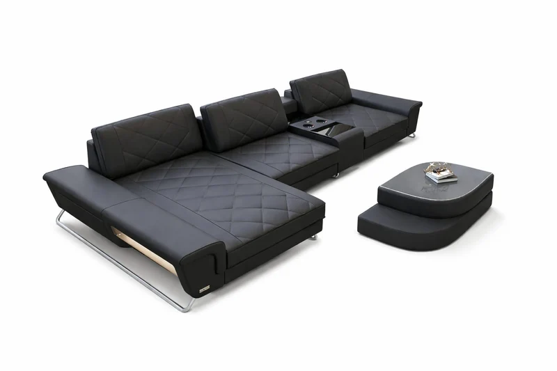 Ecksofa Bari Eleganz L-Form in Leder