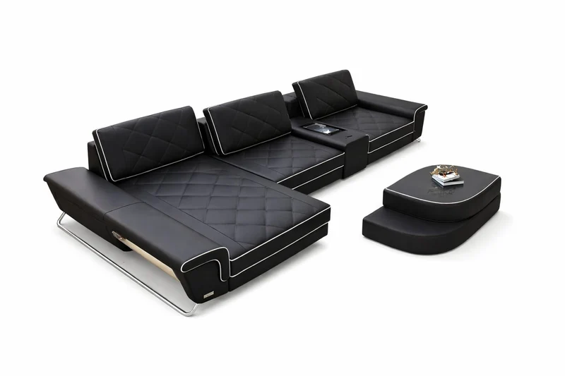 Ecksofa Bari Eleganz L-Form in Leder